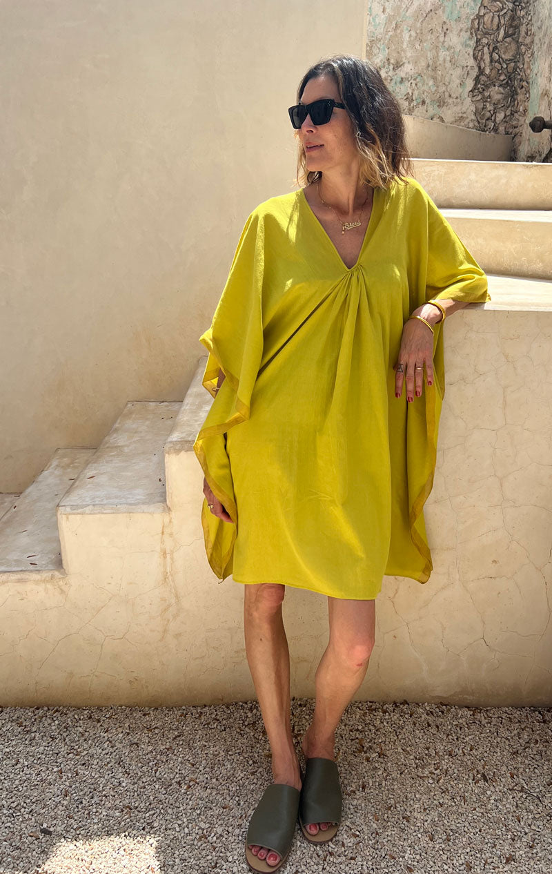 Citron handwoven caftan