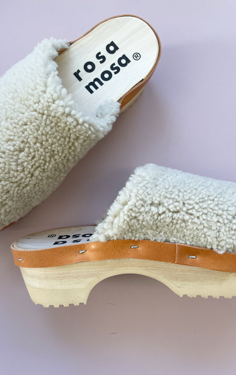 Natural Icelandic Shearling clogs -Last pair! Size 38 (fits