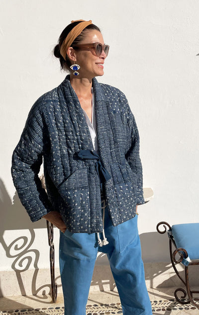 Indigo Kantha Tie Jacket