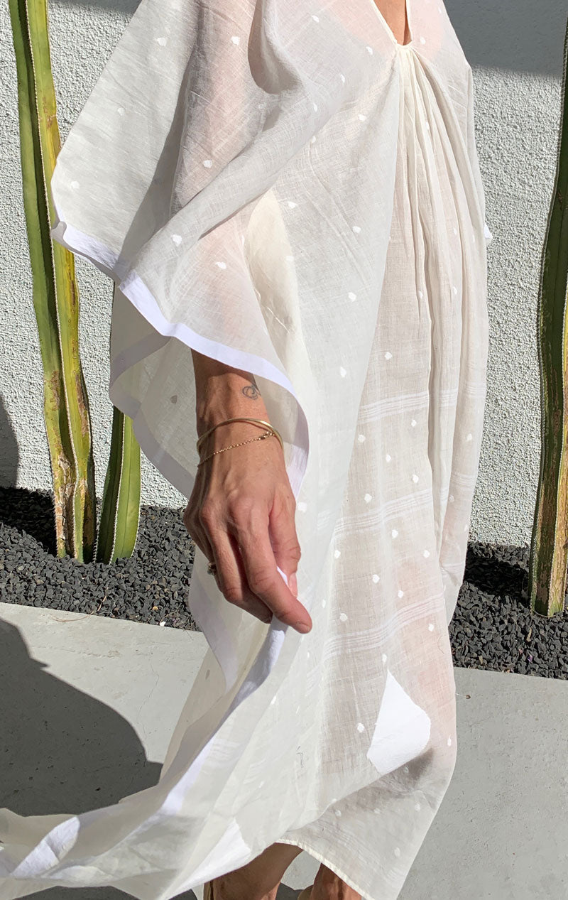 White khadi caftan