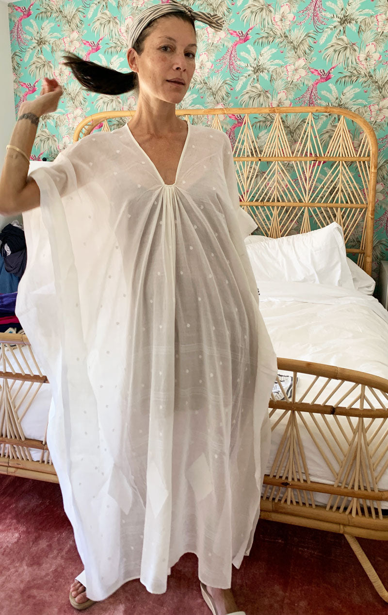 White khadi caftan